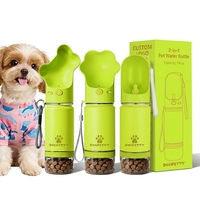 Bouteille d'eau isotherme à double paroi pour chien, 2-en-1 : gourde de voyage et récipient à friandises, anti-fuite, pour extérieur