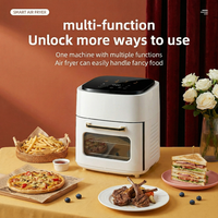Freidora de Aire Digital Eléctrica de 12L, Gran Capacidad, Cocina sin Aceite, Acero Inoxidable, Multifunción, Control Táctil, Protección contra Sobrecalentamiento
