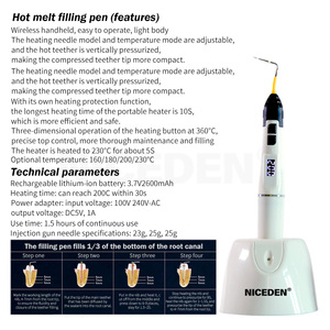 Sistema de Obturación Dental 2 en 1 NICEDEN, Pistola de Obturación en Caliente con Pantalla LCD OLED, Punta Calefactora, Herramientas de Odontología Endodóntica - Product Image 5