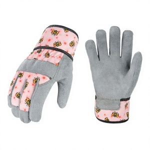 ถุงมือทำสวนลายผึ้ง ผ้าสีชมพู ฝ่ามือสีเทา แบบสวม สำหรับงานกลางแจ้ง - Product Image 3