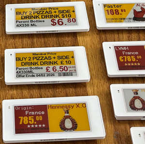 Etiqueta Electrónica para Estantes Bwry, Múltiples Tamaños: 2.13 Pulgadas, 2.66 Pulgadas, 2.9 Pulgadas, para Minoristas, Supermercados, Almacenes, Etiqueta de Precio ESL con Tinta Electrónica - Product Image 1