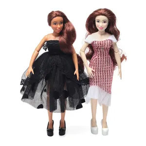 Hot Sale Kinder Schöne PVC Spielzeug Mode Schöne beliebte Prinzessin Hohe Puppen mit Abend party Bankett Rock für Mädchen Geschenke