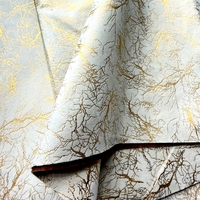 Tissu en velours bleu royal avec feuille d'or pour rembourrage de canapé, rideaux, housses de coussin, textile de maison
