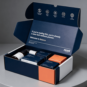 Boîtes d'expédition pliables en carton ondulé personnalisées pour produits de bien-être, emballage écologique pour compléments alimentaires Nano Health - Product Image 4