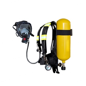 Appareil respiratoire portable SCBA avec cylindre jaune et masque facial complet pour utilisation en lutte contre les incendies - Product Image 1
