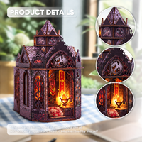 Kit artisanal en bois, tour nid de dragon, maison miniature DIY, bois, métal, plastique, papier, lumière LED, puzzle en bois 3D pour les 14 ans et plus