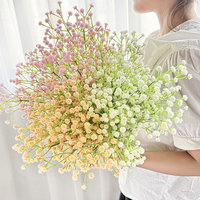 Bunga Gypsophila Plastik Real Touch, Bunga Baby Breath Buatan Untuk Dekorasi Pernikahan, Rumah, Taman, Vas, Buket DIY, dan Gapura