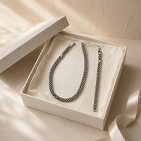 Ensemble Collier et Bracelet Chaîne Boker Haut de Gamme Tendance, Luxe Léger, en Alliage Plaqué pour Femme, 20G