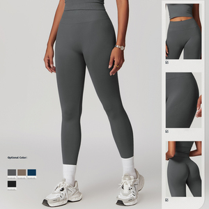 Leggings de yoga pour femmes, taille haute, en nylon et élasthanne de qualité supérieure, avec logo personnalisé, pour le <span class=keywords><strong>sport</strong></span> et la gym - Product Image 2