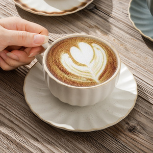 Mug Kopi Keramik, Piring Porselen, Cangkir Cappuccino, Aksesoris Bar Kopi yang Lucu, Mug Latte Buatan Tangan untuk Mocha, Kakao, Sereal, Kafe - Product Image 2