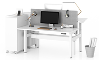 Bureau moderne à 4 pieds, à installation rapide, réglable en hauteur, cadre de bureau électrique ergonomique dos à dos pour postes de travail de bureau