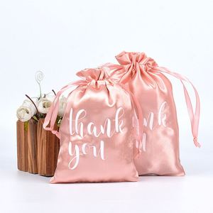 Bolsas de Satén Personalizadas al por Mayor con Logotipo Impreso en Serigrafía, Bolsitas de Joyería de Seda Pequeñas con Cordón, Bolsas de Regalo - Product Image 3