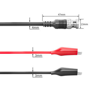 Cleqee P1011 BNC Q9 Fiche Mâle à 2 Pince Crocodile D'oscilloscope Sonde de Test Câble 110 cm - Product Image 2