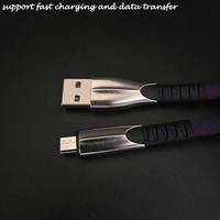 Premium flache RGB-Stoff geflochtene Schnelllade-Laptops PC-Daten übertragung V8 Android Micro-USB-Kabel