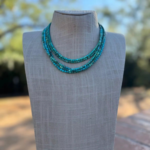 Collier en perles de turquoise Kingman fait à la main, 15 styles de collier en perles, bijoux élégants, cadeau pour elle - Product Image 1