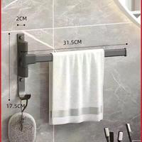 Porte-serviettes et étagère de rangement multifonctionnels modernes en aluminium à fixation murale pour salle de bain
