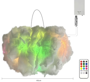 Lampada da Soffitto a LED a Forma di Nuvola con Sincronizzazione Musicale, Luce Bianca Calda e Multicolore, Dimmerabile, Alimentata a Batteria, con Telecomando - Product Image 1