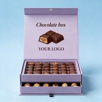 Boîte d'emballage de luxe personnalisable pour biscuits, gâteaux et pain au chocolat à la truffe, recyclable, pour café, boîte en papier à double couche magnétique