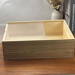 Caja de madera maciza con tapa extraíble, cubierta acrílica de 22x15x6cm, vitrina rectangular para almacenamiento de artículos de hobby y embalaje - Product Image 1