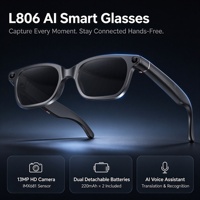Lunettes intelligentes avec IA et écran d'affichage, affichage des notifications + caméra + traduction, batterie amovible
