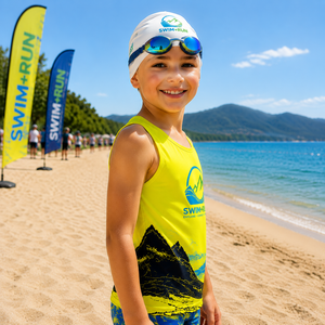 Camisetas de tirantes personalizadas con estampado por sublimación para niños, de poliéster de secado rápido, para natación, correr y eventos. - Product Image 3