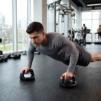 Barre de pompes rotative portable à 360 degrés, poignées ergonomiques rotatives pour l'entraînement des pectoraux, des épaules et des bras, fitness à domicile