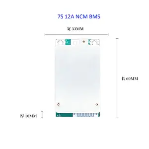 BMS 7S 25.9v锂离子聚合物锂保护板12A，带散热器3.6V 3.7V电池，用于跳车启动器电池