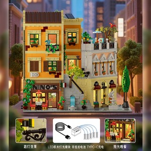 XMORK 10216 Briques de construction de supermarché et d'hôtel Roman Corner, scène de rue moderne de la ville, jouet assemblé pour garçons et filles à collectionner - Product Image 5