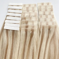 Extensions de cheveux humains vierges Slavic Hair Double Drawn, invisibles, à peau fine, en PU, sans couture, russes, à bandes adhésives
