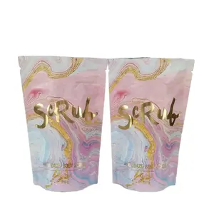 Stand Up Pouches With Zipper Matte OEM Custom Printed Bath Salts Packaging Zip Lock Bath Salt Body Scrub Pouch Packaging Bags Food Stand Pouch PE