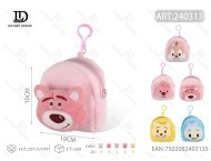 Portamonete con zaino a forma di orso in peluche per bambini 11 cm unisex - Product Image 1