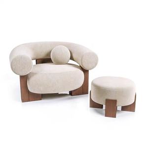 Customized Style Most Popular Nordic Living Room Sofa Chair Solid Wood Chairs Frame Fabric <strong>Covers</strong> Lounge <strong>Armchair</strong> Sofa - Product Image 3
