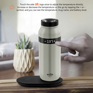 EmiGo TempMaster 475ml Gris <span class=keywords><strong>Gaviota</strong></span>, Taza de Café Inteligente con Calefacción, Control por Aplicación, Termostato, Taza de Viaje con Pantalla Táctil - Product Image 3