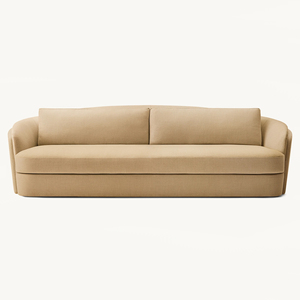 Muebles de Sala de Estar de Alta Gama Modernos y de Lujo con Respaldo Curvo, Sofás Minimalistas Suaves, Muebles de Madera Hechos a Mano - Product Image 1