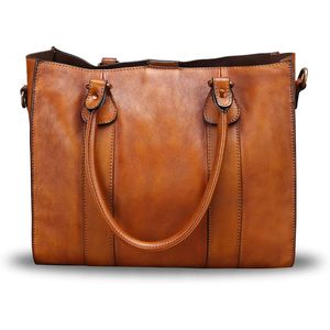 Bolso Tote de Cuero Genuino para Mujer, Estilo Vintage, con Asa Superior, Bandolera, Bolso de Hombro, Bolso Tipo Satchel Resistente - Product Image 3