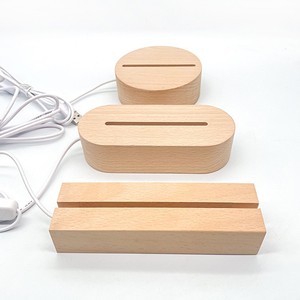 Lampe <span class=keywords><strong>de</strong></span> nuit LED 3D en acrylique avec base en bois véritable certifiée FCC, 50000H, interrupteur RGB pour la décoration <span class=keywords><strong>de</strong></span> la maison - Product Image 1
