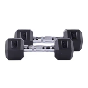 ZJFIT Poids libres personnalisables de haute qualité Résistance au dérapage Forme Équipement de fitness Haltères hexagonales en caoutchouc bon marché à vendre - Product Image 2