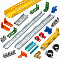 Support de gestion de câbles pour rail DIN, plié sur mesure par CNC, avec embout de fin de course, coloré (jaune, vert, argent), fabrication OEM