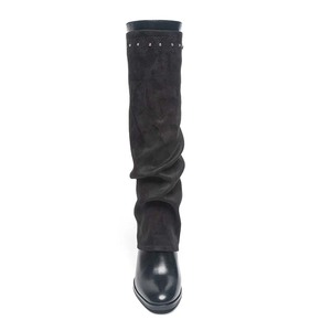 2025 European American Style <strong>Brown</strong> Pointed <strong>High</strong> <strong>Boots</strong> Women's Knee-<strong>High</strong> <strong>Boots</strong> with Thick <strong>Heel</strong> Western Cowboy Style - Product Image 4