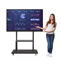 Pizarra Digital Táctil Inteligente con Soporte Móvil para Aula, Pizarra Interactiva Todo en Uno, Pizarras Digitales para Enseñanza