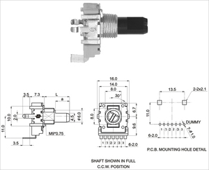 Soundwell RA14 поворотный 7-контактный линейный потенциометр, высококачественный Реостат с отличным регулированием громкости звука - Product Image 5