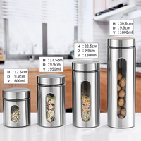 Ensemble de contenants alimentaires en acier inoxydable MIXWARES - Contenants alimentaires hermétiques avec couvercles pour thé, café, sucre, céréales et garde-manger