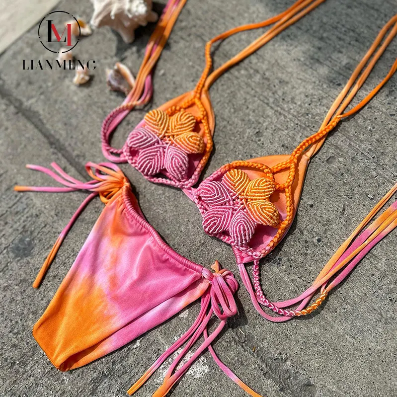 Lianmeng Ab150 Fabriek In Voorraad Gebreide Strandkleding Gehaakt Strand Cover Up Gehaakte Bikini