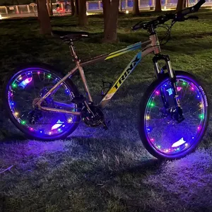 New Adjustable Shape Colorful LED Bike Wheel Light With String Lights Flash Lamp Bicycle Spoke Lights For Bike Wheels Decoration