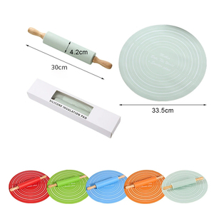 <span class=keywords><strong>Silicone</strong></span> cán pin và <span class=keywords><strong>Silicone</strong></span> mat đặt bột lăn với gỗ xử lý nướng bánh pizza bánh nướng bánh ngọt mì ống Cookie nhà bếp - Product Image 5