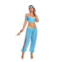 Nouveau Halloween Cosplay Aladdin Lampe Magique Princesse Jasmine Cosplay Costume Costume De Danse Du Ventre