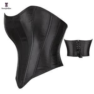 Slimming Shapers Plus Size 5XL 6XL Busty Women's Satin Overbust Top Lacing Bandage Waist Trainer Corset With Zipper