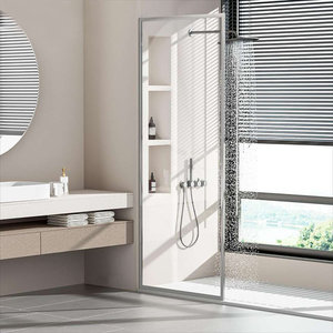 Puerta de ducha de vidrio templado de 10mm con marco de baño <span class=keywords><strong>IGlass</strong></span> Walk in - Product Image 5