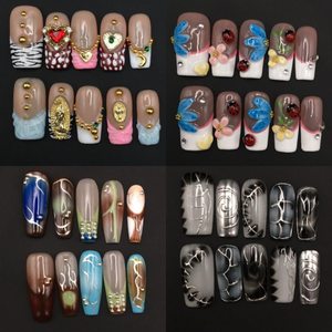 <span class=keywords><strong>Uñas</strong></span> acrílicas cuadradas medianas tipo ataúd, bonitas, a presión, 10 unidades, puntas francesas, <span class=keywords><strong>uñas</strong></span> artificiales al por mayor - Product Image 2