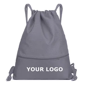 2022 New Design Customized Drawstring Bags Reflective Sports Gym Backpack Pull String Backpacks Cinch Tote Bag